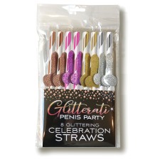 Glitterati Penis Party Celebration Straws - 8 Count Glitterati Penis Party Celebration Straws - 8 Count