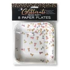 Glitterati Penis Party Paper Plates - 8 Count Glitterati Penis Party Paper Plates - 8 Count