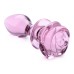 Pink Rose Glass Anal Plug - Medium Pink Rose Glass Anal Plug - Medium