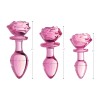Pink Rose Glass Anal Plug - Medium