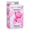 Pink Rose Glass Anal Plug - Small