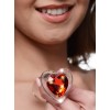 Red Heart Gem Glass Anal Plug Set