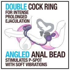 Anal Adventures- Platinum - Silicone Anal Ball With Vibrating C-Ring- Black Anal Adventures- Platinum - Silicone Anal Ball With Vibrating C-Ring- Black