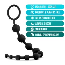 Anal Adventures - Platinum - Silicone 10 Anal Beads - Black Anal Adventures - Platinum - Silicone 10 Anal Beads - Black