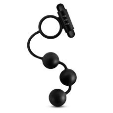 Anal Adventures- Platinum - Silicone Anal Ball With Vibrating C-Ring- Black Anal Adventures- Platinum - Silicone Anal Ball With Vibrating C-Ring- Black