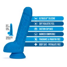Neo Elite - 9 Inch Silicone Dual Density Cock With Balls - Blue Neo Elite - 9 Inch Silicone Dual Density Cock With Balls - Blue