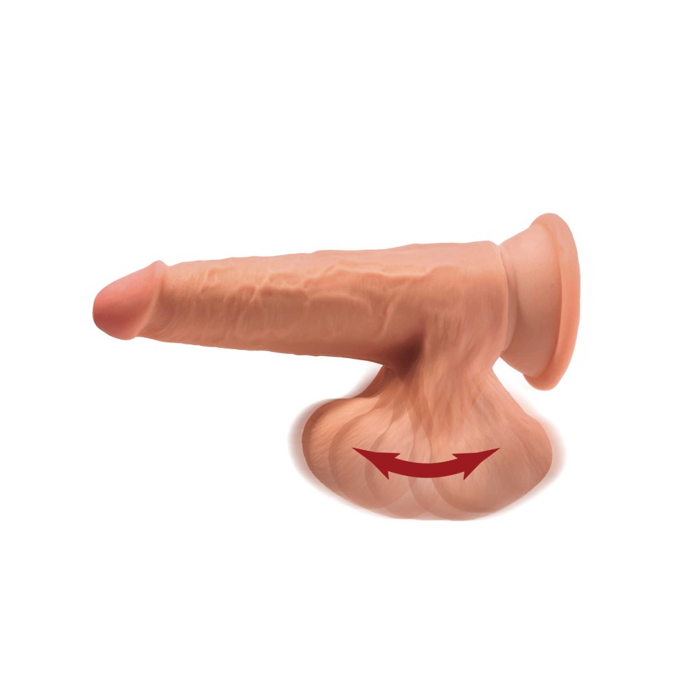 7 Inch Triple Density Cock With Swinging Balls - Tan