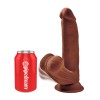 8 Inch Triple Density Cock With Swinging Balls - Brown