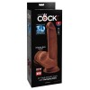 8 Inch Triple Density Cock With Swinging Balls - Brown