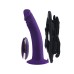 Diki Rechargeable Vibrating Dildo With Harness - Deep Purple