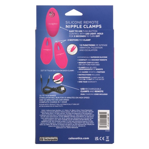Silicone Remote Nipple Clamps - Pink Silicone Remote Nipple Clamps - Pink
