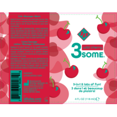3some 3-in-1 Lubricant - Wild Cherry - 4 Fl. Oz.