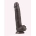 Get Lucky 9 Inch Real Skin Dildo - Dark Brown