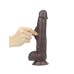Real Skin 9" Dual Layer Dildo - Dark Brown