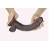 Get Lucky 9 Inch Real Skin Dildo - Dark Brown