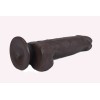 Get Lucky 7.5 Inch Real Skin Dildo - Dark Brown