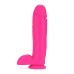 Neo Elite - 10 Inch Silicone Dual Density Cock with Balls - Neon Pink