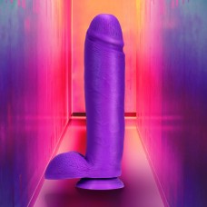 Neo Elite - 10 Inch Silicone Dual Density Cock with Balls - Neon Purple Neo Elite - 10 Inch Silicone Dual Density Cock with Balls - Neon Purple