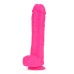 Neo Elite - 11 Inch Silicone Dual Density Cock  With Balls - Neon Pink