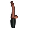 7.5 Inch Thrusting Cock With Balls - Brown