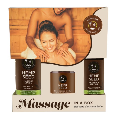Hemp Seed Massage in a Box Gift Set - Naked in the Woods Hemp Seed Massage in a Box Gift Set - Naked in the Woods