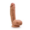 Dr. Skin Glide - 8.5 Inch Self Lubricating Dildo Lubricating Dildo With Balls - Mocha