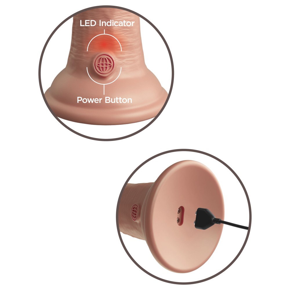 King Cock Elite 8 Inch Vibrating Silicone Dual Density Cock - Light King Cock Elite 8 Inch Vibrating Silicone Dual Density Cock - Light