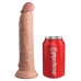King Cock Elite 9 Inch Vibrating Silicone Dual Density Cock With Remote - Light