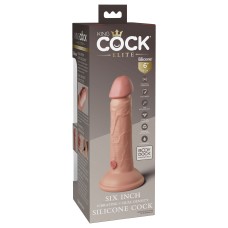 King Cock Elite 6 Inch Vibrating Silicone Dual Silicone Dual Density Cock - Light