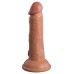 King Cock Elite 6 Inch Vibrating Silicone Dual Silicone Dual Density Cock - Tan