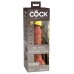 King Cock Elite 6 Inch Vibrating Silicone Dual Silicone Dual Density Cock - Tan