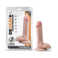 Dr. Skin Plus - 6 Inch Posable Dildo With Balls - Vanilla Dr. Skin Plus - 6 Inch Posable Dildo With Balls - Vanilla