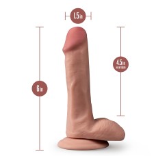 Dr. Skin Plus - 6 Inch Posable Dildo With Balls - Mocha Dr. Skin Plus - 6 Inch Posable Dildo With Balls - Mocha