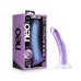 Neo Elite Glow in the Dark - Light - 7 Inch Silicone Dual Density Dildo - Neon Purple