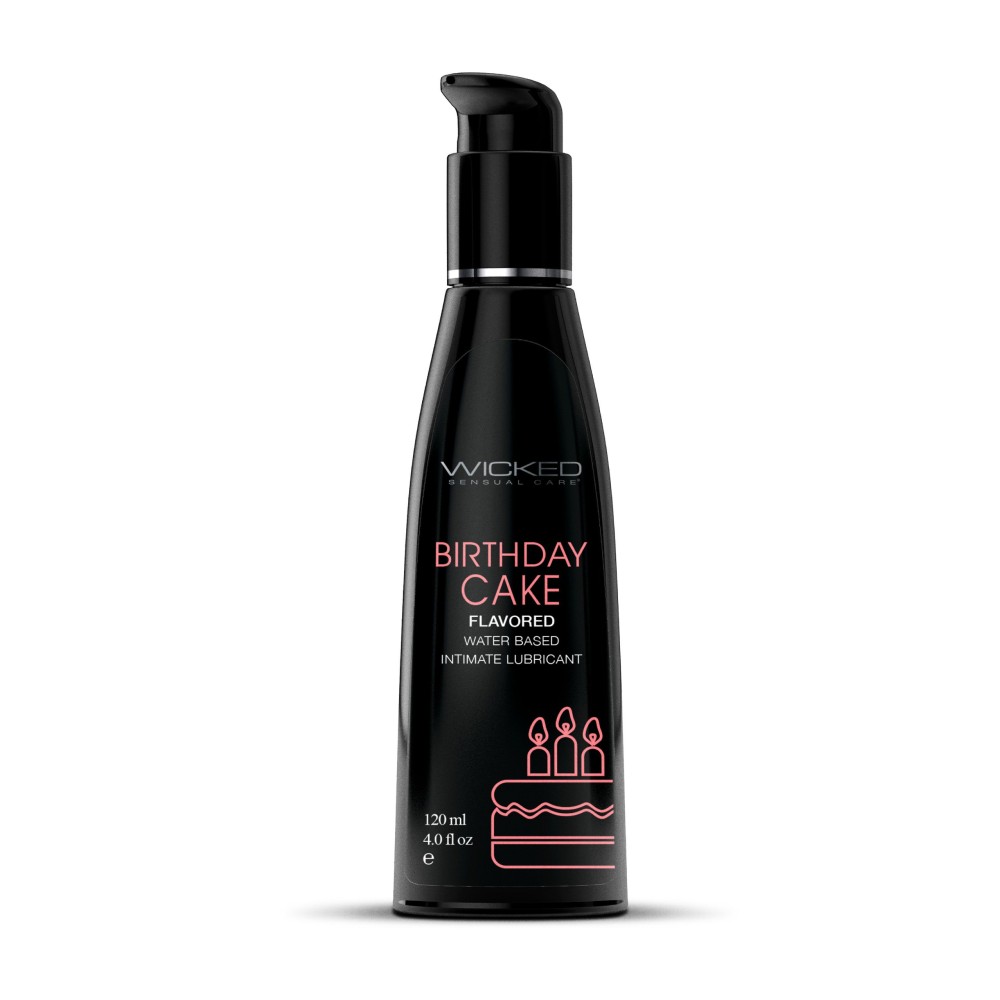 Aqua Birthday Cake Flavored Water Based Intimate Lubricant 4 Fl. Oz.
