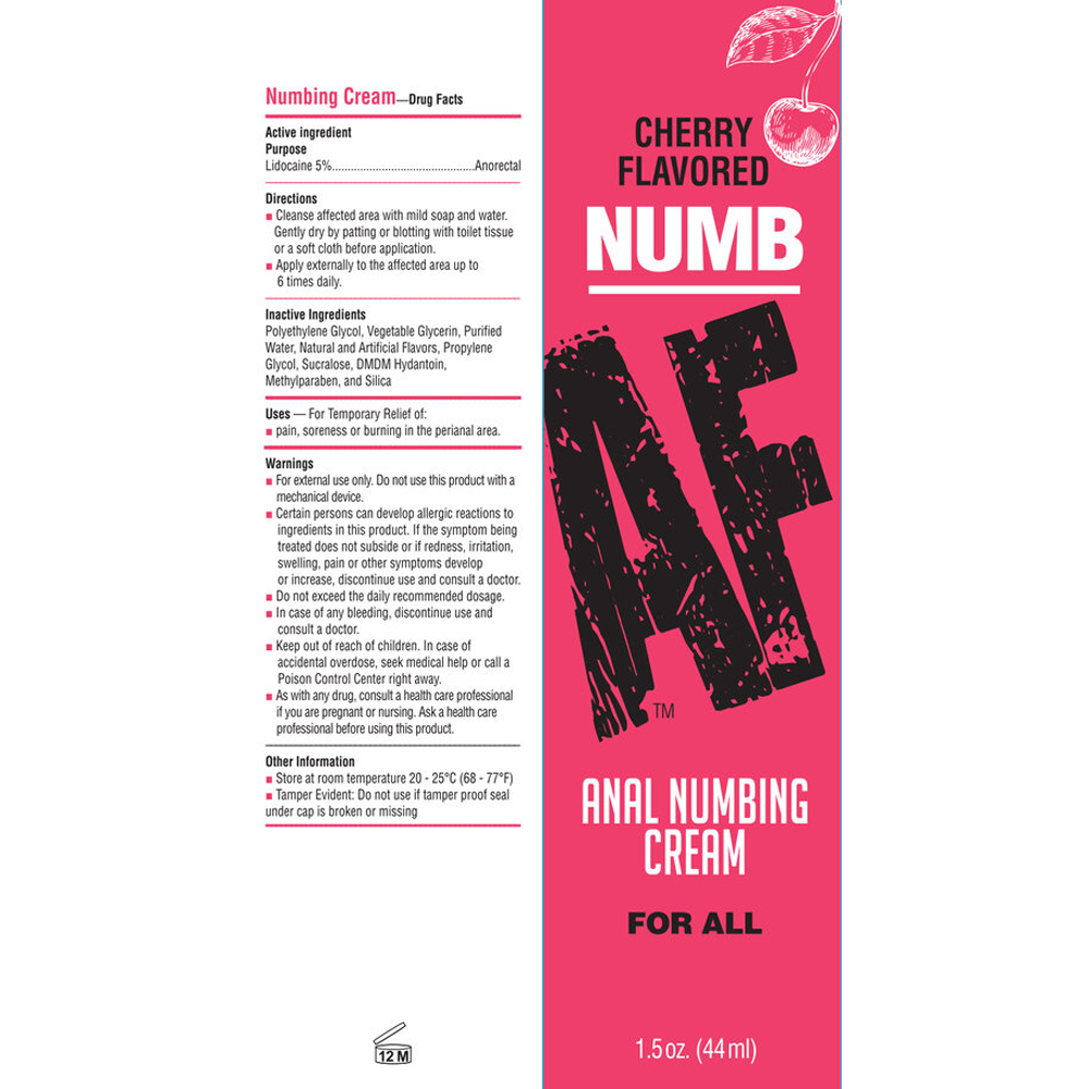 Numb Af - Anal Desensitizer Gel - Cherry - 1.5 Fl Oz