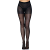 Sheer Open Butt Crotchless Pantyhose - One Size - Black
