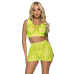 2 Pc. Crochet Net Crop Top and Mini Skirt - One Size - Neon Yellow 2 Pc. Crochet Net Crop Top and Mini Skirt - One Size - Neon Yellow
