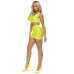 2 Pc. Crochet Net Crop Top and Mini Skirt - One Size - Neon Yellow 2 Pc. Crochet Net Crop Top and Mini Skirt - One Size - Neon Yellow