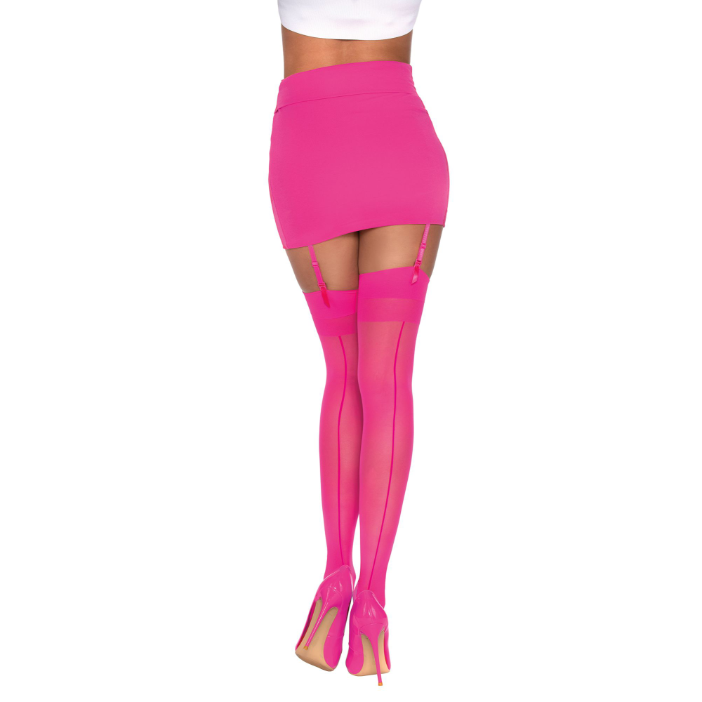 Sheer Thigh Highs - One Size - Hot Pink
