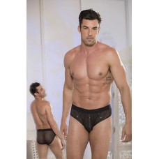 Men's Brief - Studded - Large - Black