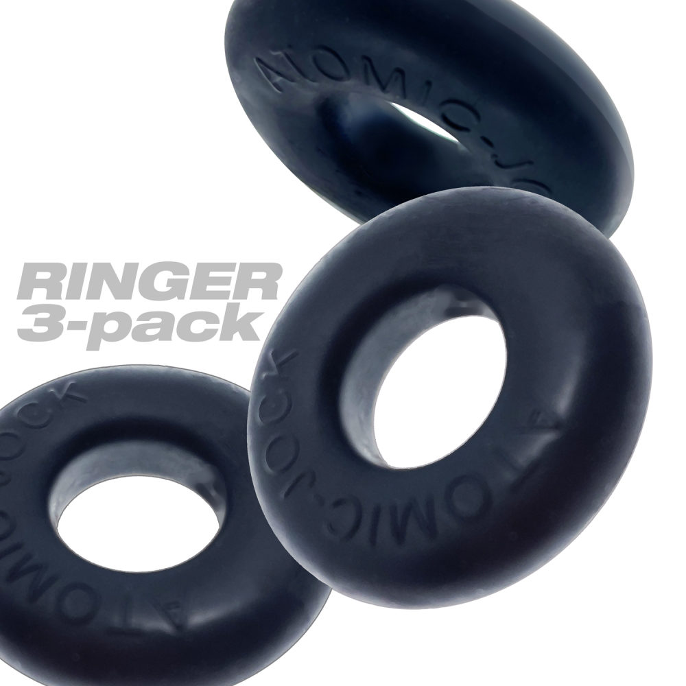 Ringer Cockring 3 Pack - Small - Night Black Ringer Cockring 3 Pack - Small - Night Black