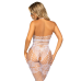 Net and Lace Crotchless Bodystocking - One Size -  White