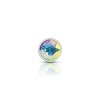 Clear Iridescent Round Gem Silver Metal Plug - Sm
