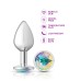 Clear Iridescent Round Gem Silver Metal Plug - Md Clear Iridescent Round Gem Silver Metal Plug - Md