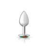 Rainbow Round Gem Silver Metal Plug - Sm