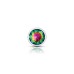 Rainbow Round Gem Silver Metal Plug - Md Rainbow Round Gem Silver Metal Plug - Md