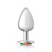 Rainbow Round Gem Silver Metal Plug - Lg Rainbow Round Gem Silver Metal Plug - Lg