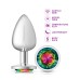 Rainbow Round Gem Silver Metal Plug - Lg Rainbow Round Gem Silver Metal Plug - Lg