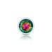 Rainbow Round Gem Silver Metal Plug - Lg Rainbow Round Gem Silver Metal Plug - Lg